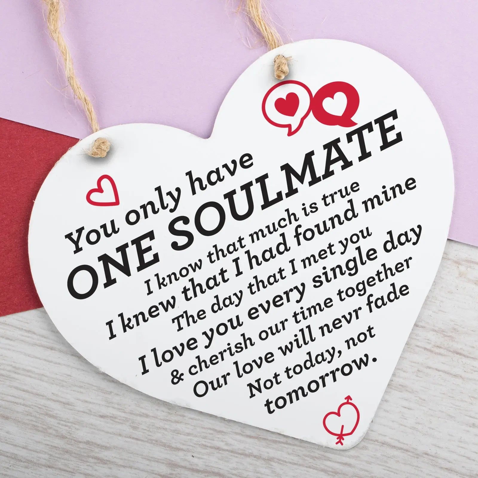 First Valentines Hanging Sign Gift Girlfriend Boyfriend For Him Her SOULMATE