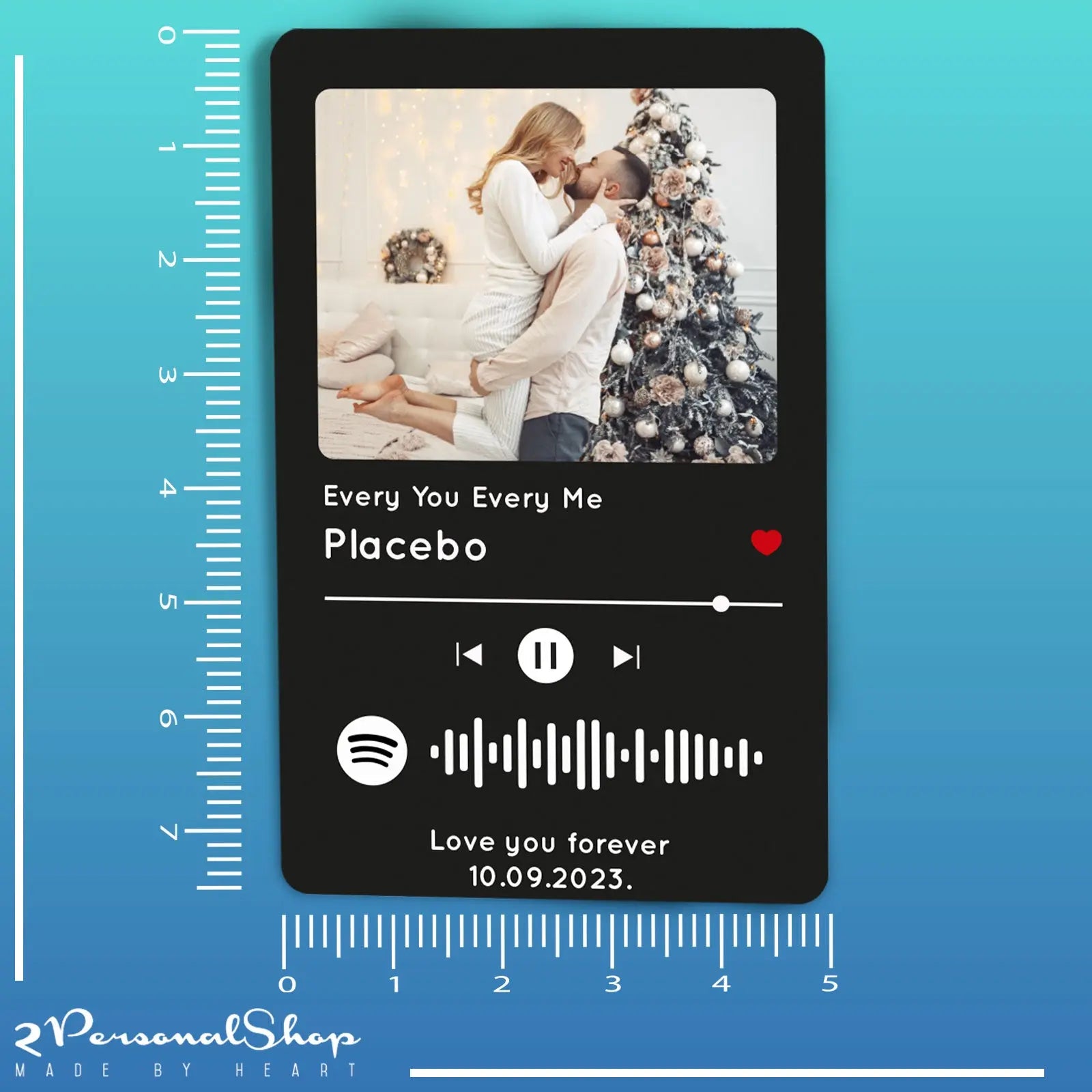 Personalised Spotify Wallet Insert Keepsake Photo Card Customise with your own Song and text - CushionPop