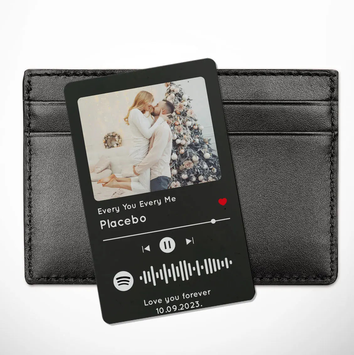 Personalised Spotify Wallet Insert Keepsake Photo Card Customise with your own Song and text - CushionPop