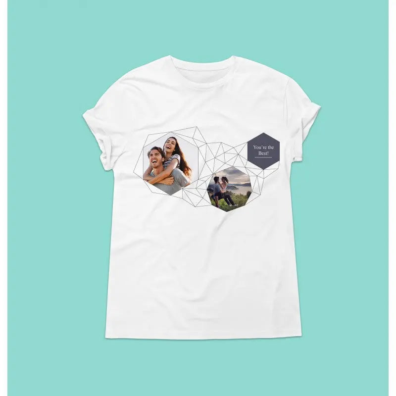 Personalised Photo T Shirt - Hexagons - CushionPop