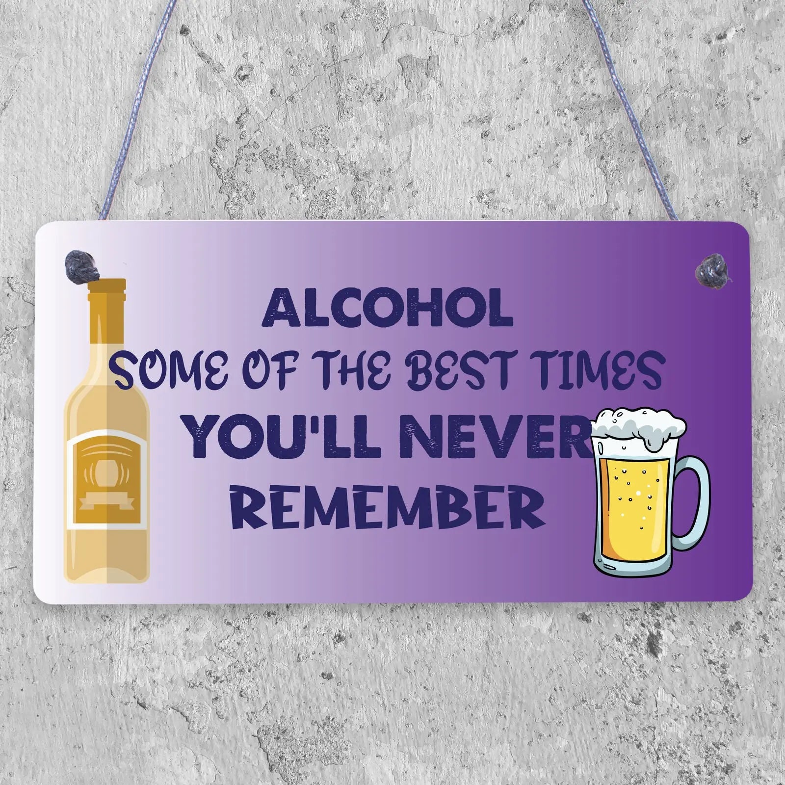 Funny Pub Bar Sign Kitchen ManCave Hanging Plaque Vodka Beer Gin Friendship GIFT