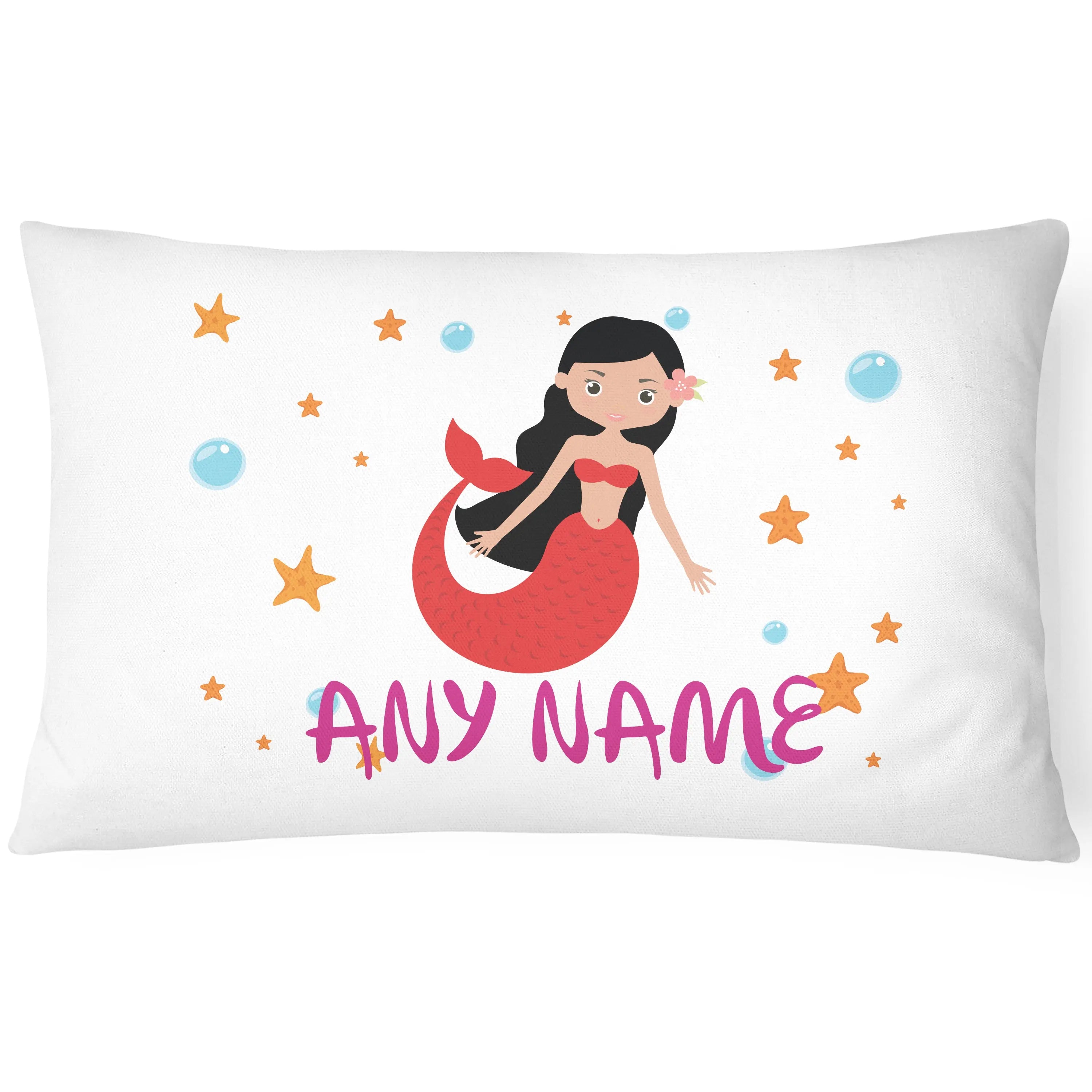 Personalised Mermaid Pillowcase - Red - CushionPop