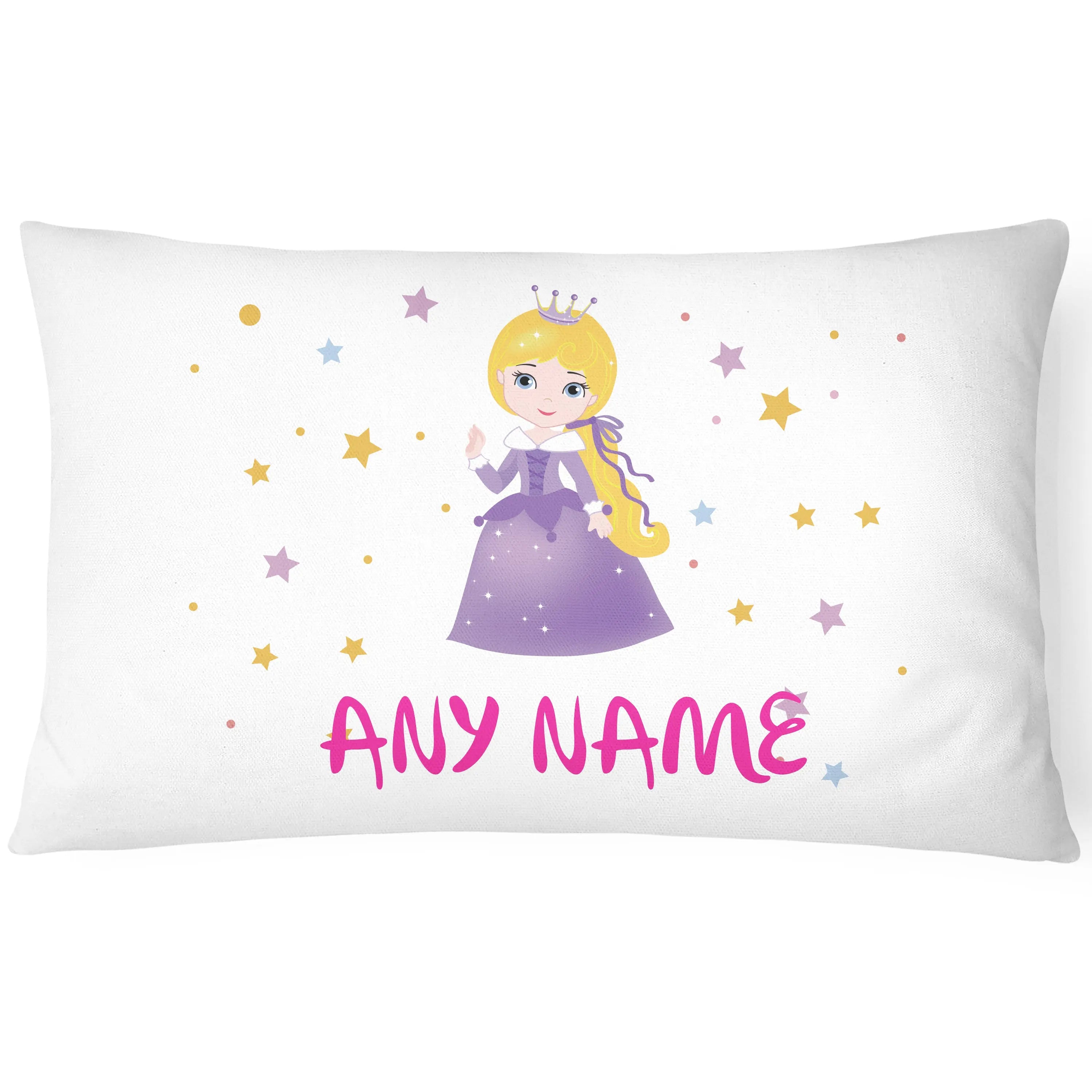 Personalised Princess Pillowcase - Purple Dress - CushionPop