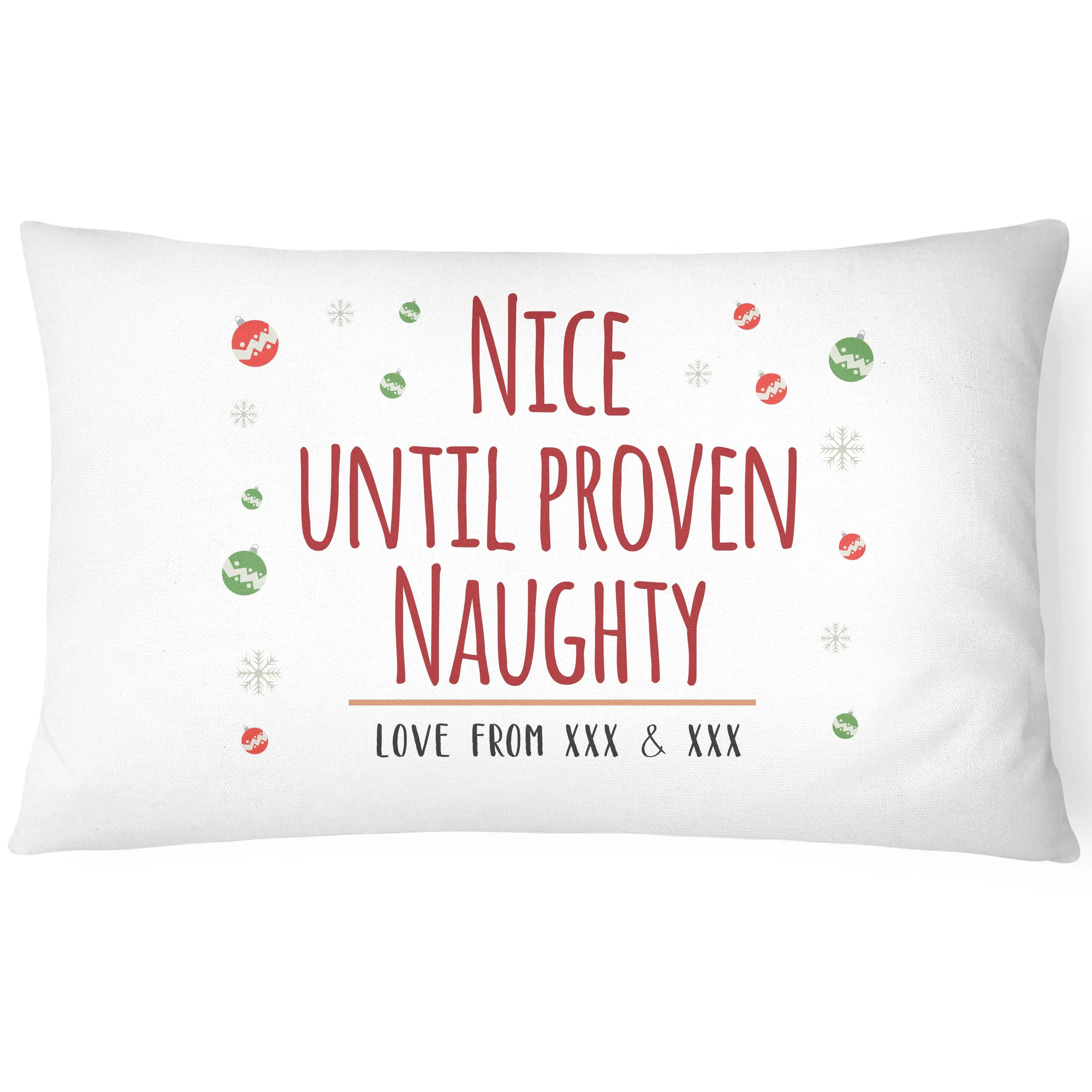 Personalised Christmas Pillowcase - Nice or Naughty - CushionPop