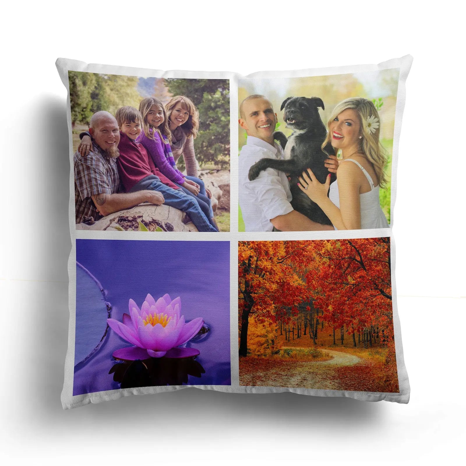Personalised Collage Style  Cushion Cover  40x40cm  Photo Cushion - 4 Images - CushionPop