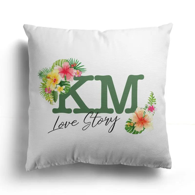 Personalised Initials Cushion Cover - Perfect Gift - Home Décor - 40 x 40 cm - Green
