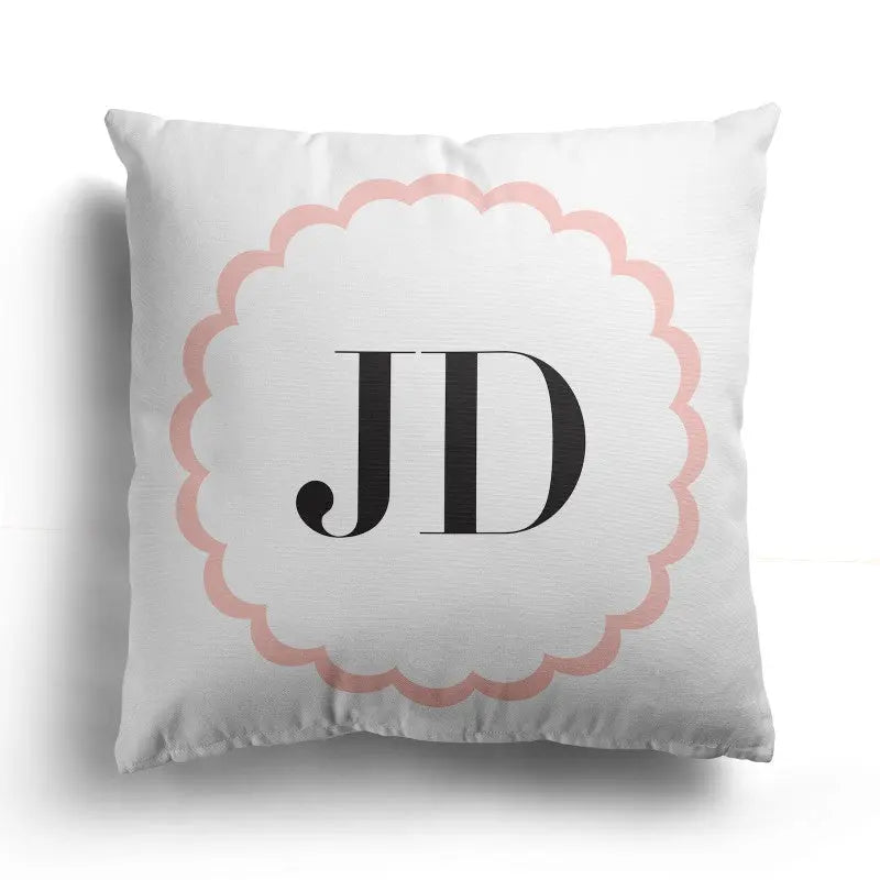 Personalised Initials Cushion Cover - Perfect Gift - Home Décor - 40 x 40 cm - Orange + Black - CushionPop