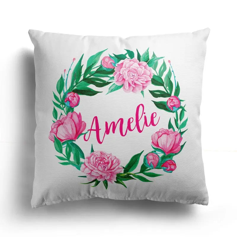 Personalised Childrens Cushion  - Perfect Gift for Son / Daughter - Premium quality - Flowers