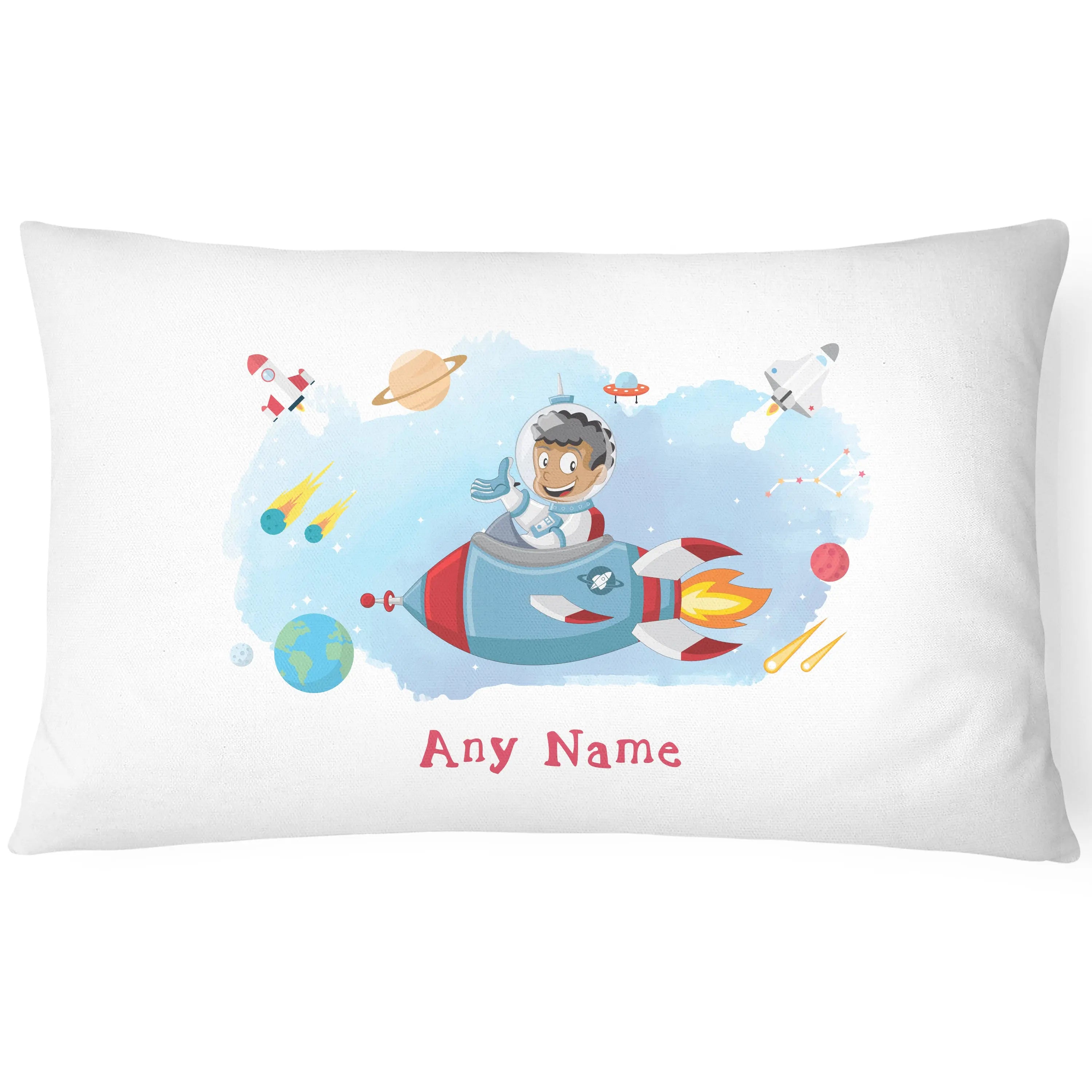 Space Pillowcase for Kids - Personalise With Any Name - Light Speed - CushionPop