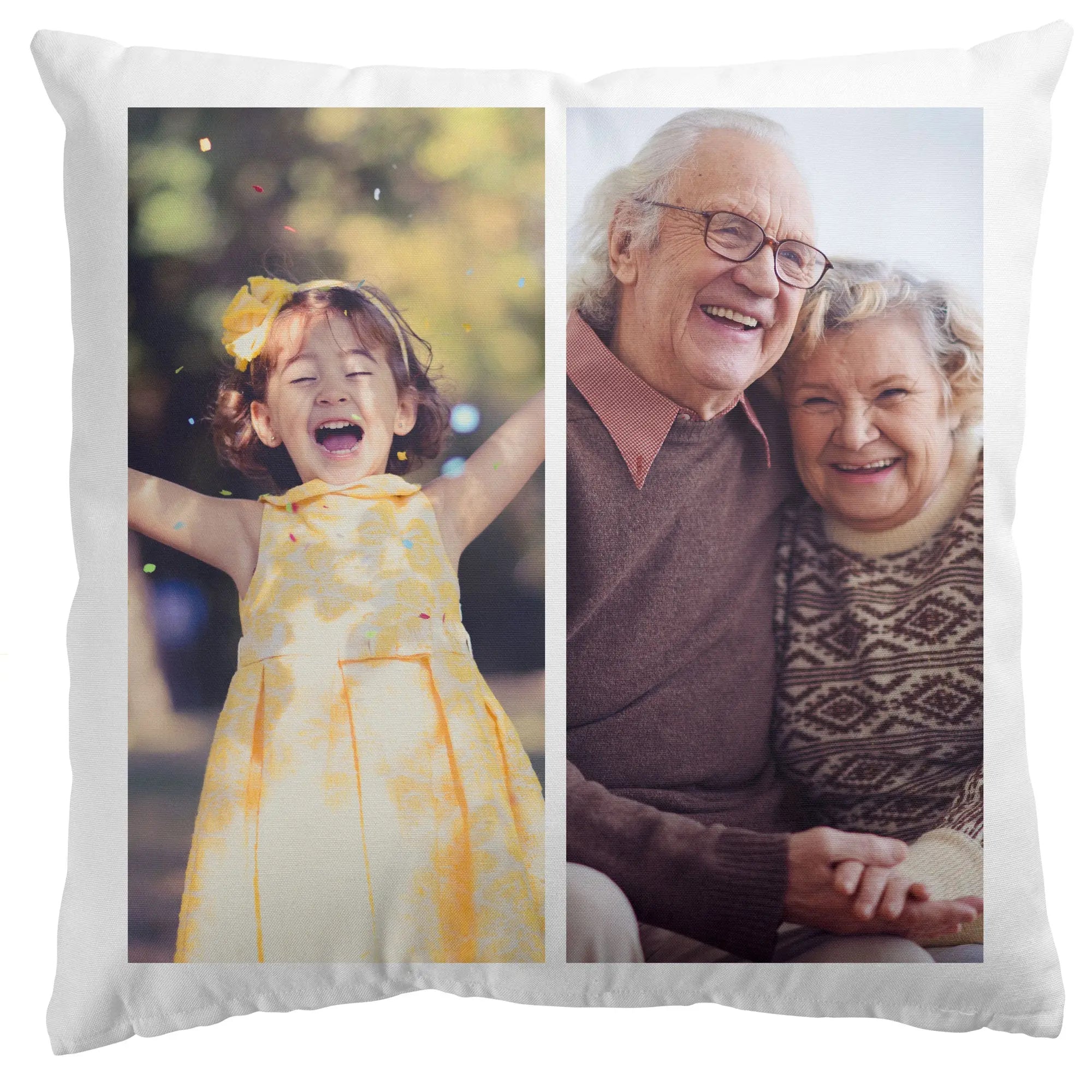 Personalised Collage Style  Cushion Cover 40x40cm  Photo Cushion - 2 Images - CushionPop