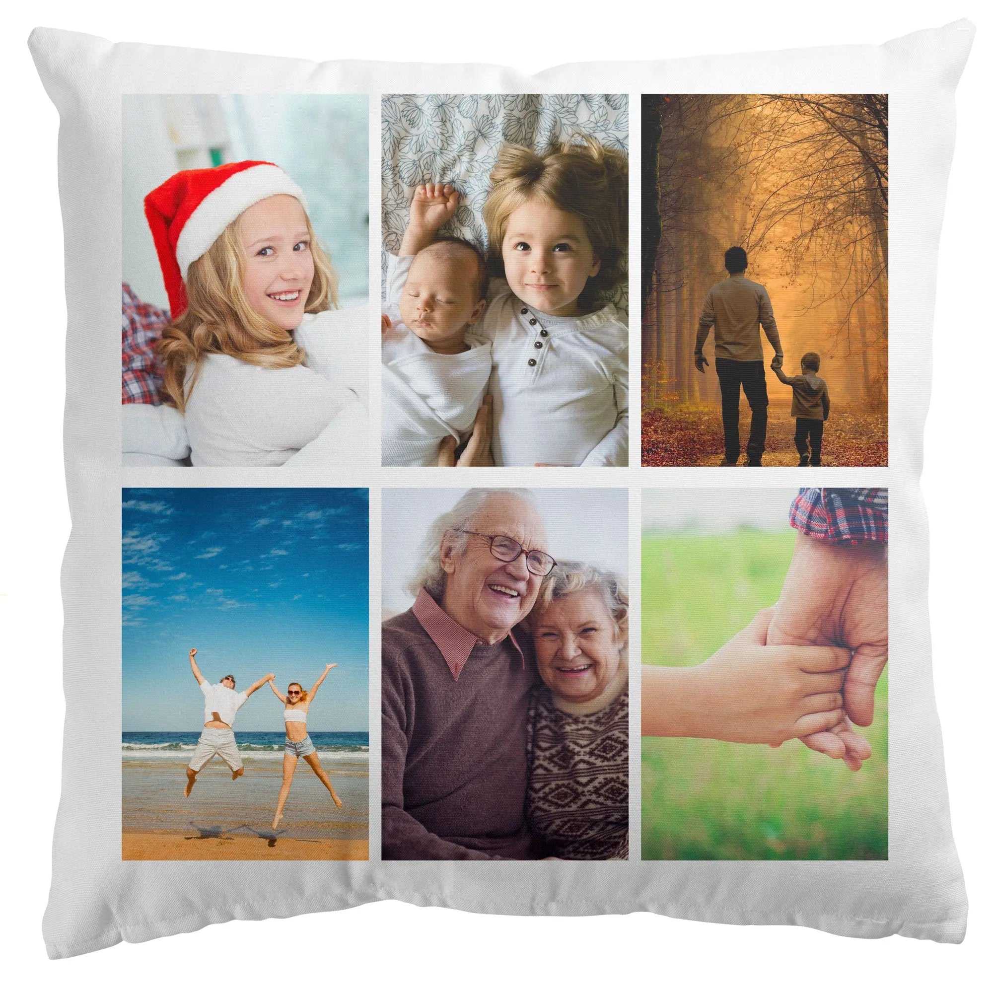 Personalised Collage Style  Cushion Cover  40x40cm  Photo Cushion - 6 Images - CushionPop