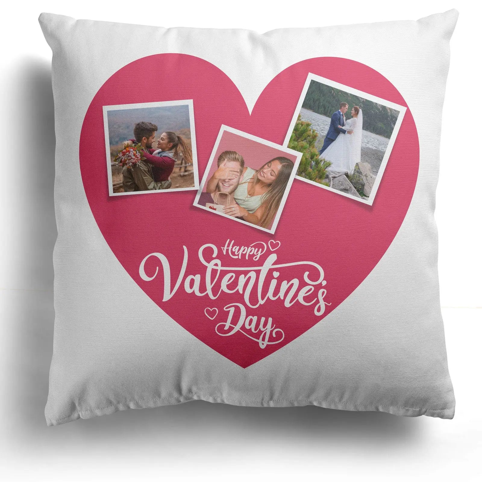 Personalised Cushion  Valentines Day  Couples & Romance  40x40cm 1 Image  Pink Heart - CushionPop