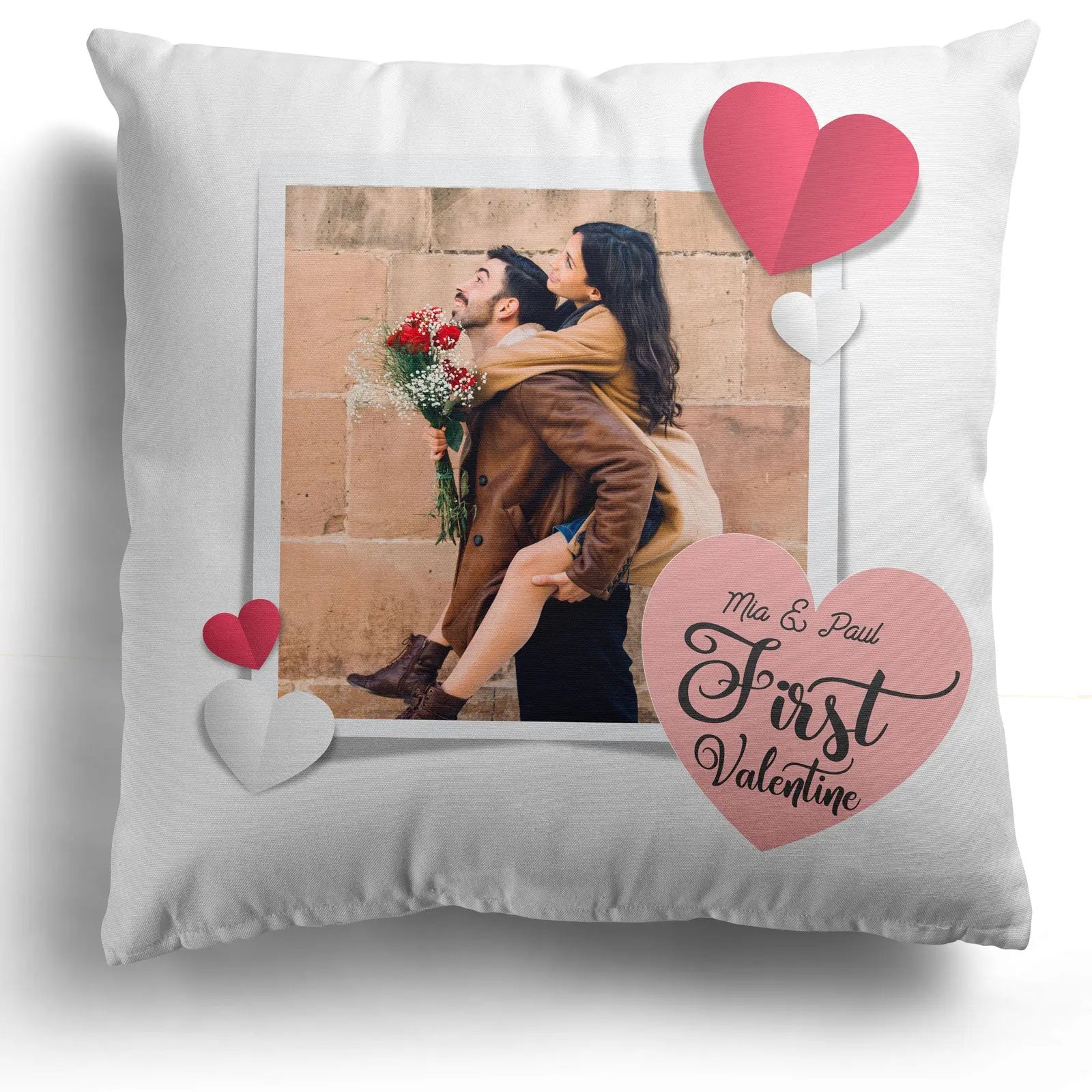 Personalised Cushion  Valentines Day  Couples & Romance  40x40cm  1 Image Heart - CushionPop