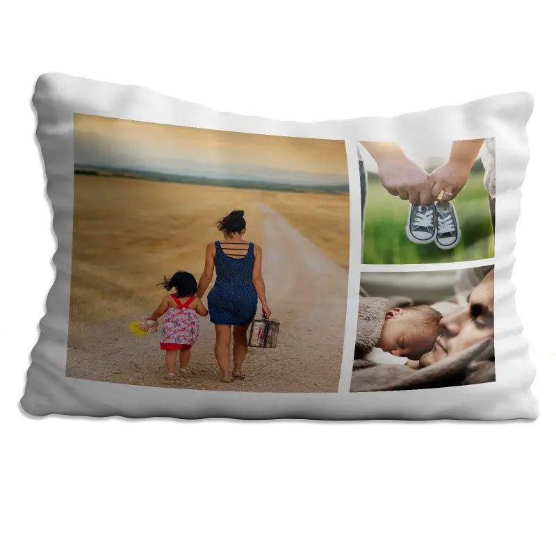 Personalised Photo Pillowcase Cover Custom Gift - 3 Image Print - CushionPop