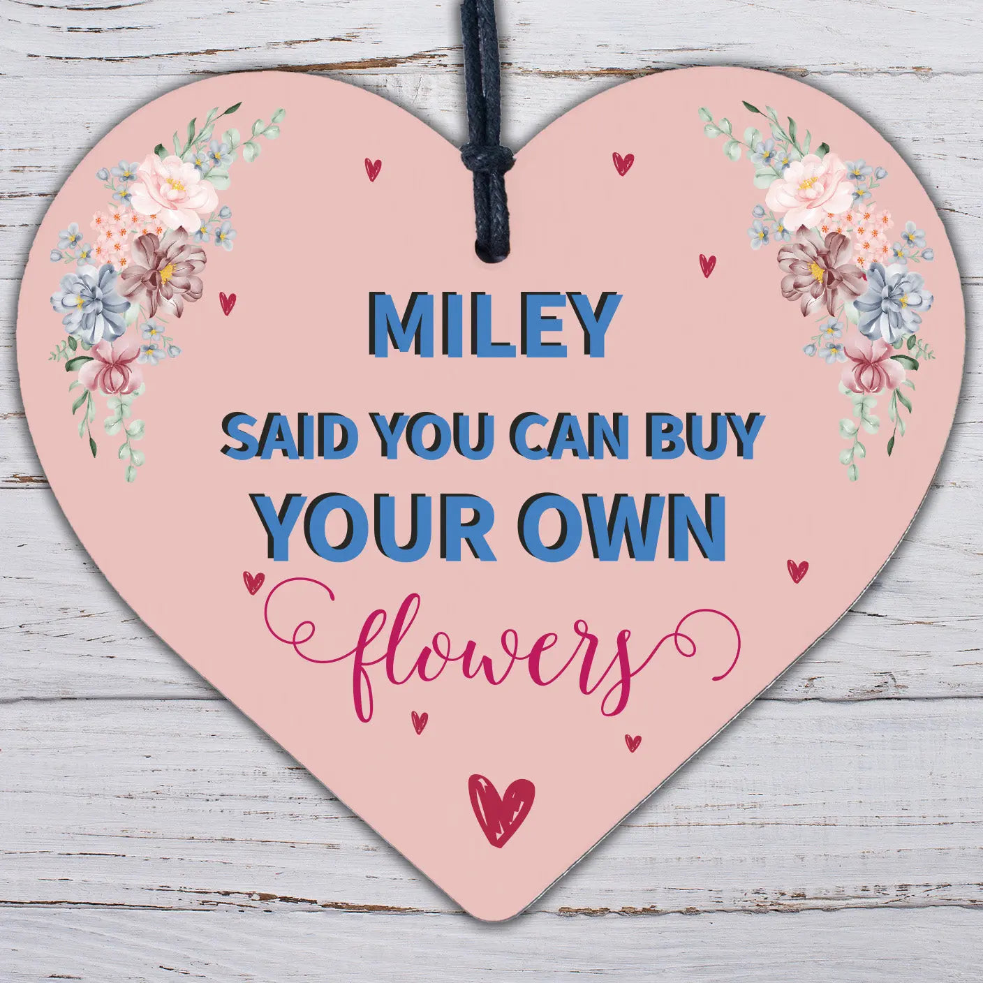 Funny Valentines Day Gift For Girlfriend Wife Wooden Heart Sign