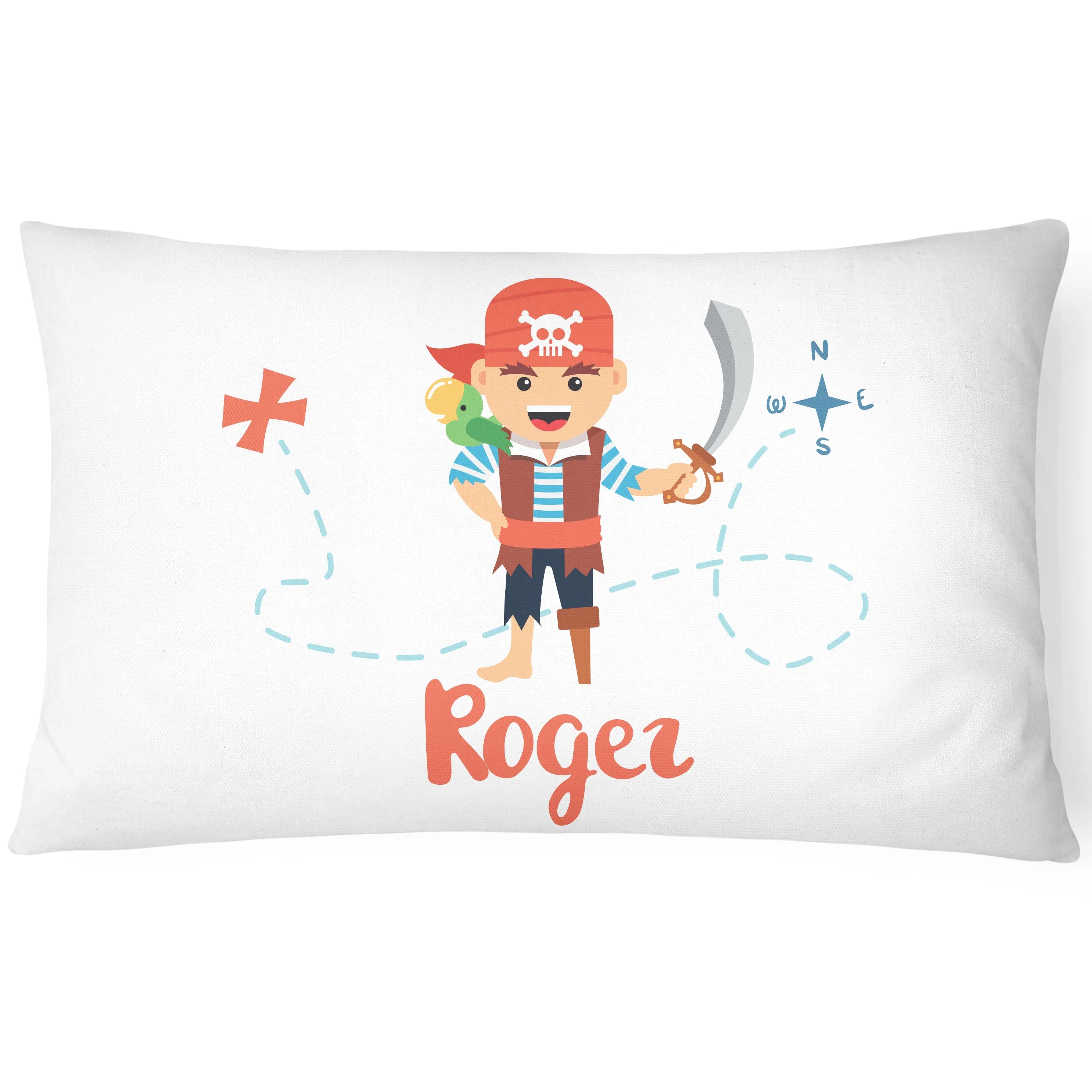 Pirate Children's Pillowcase | Personalise with any Name  | Premium Polyester - CushionPop
