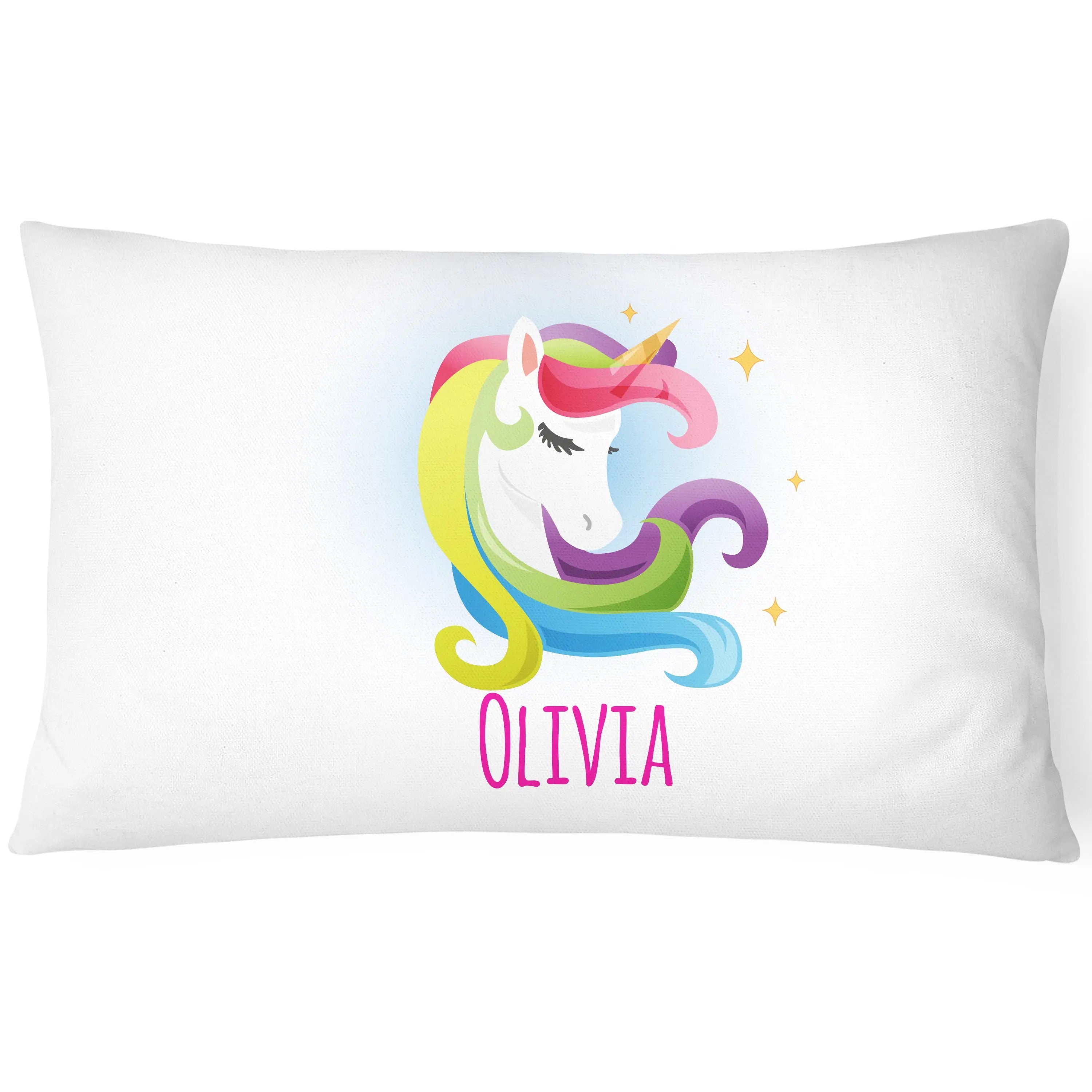 Unicorn Pillowcase Personalise - Perfect Gift - Rainbow - CushionPop