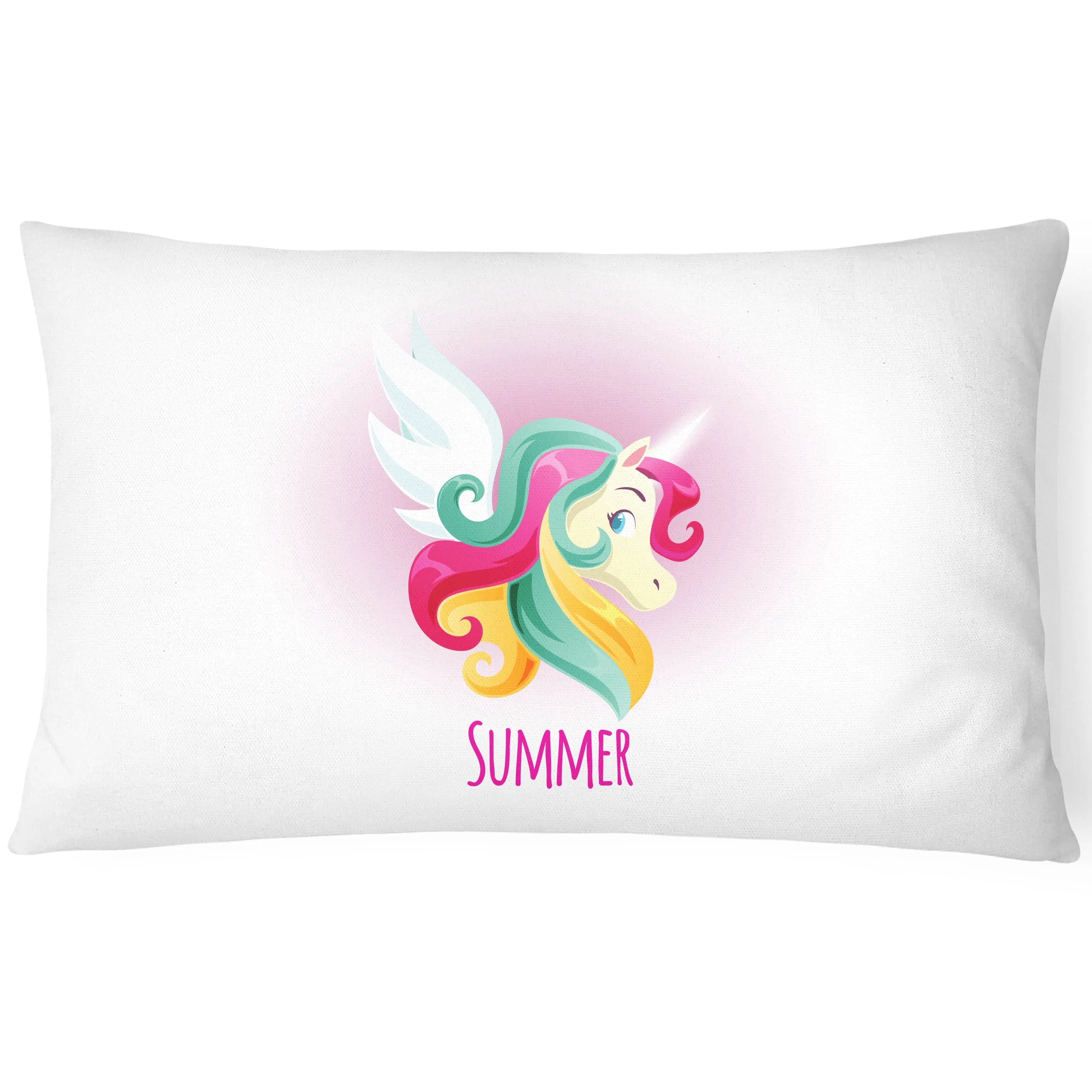 Unicorn Pillowcase Personalise - Perfect Gift - Red - CushionPop