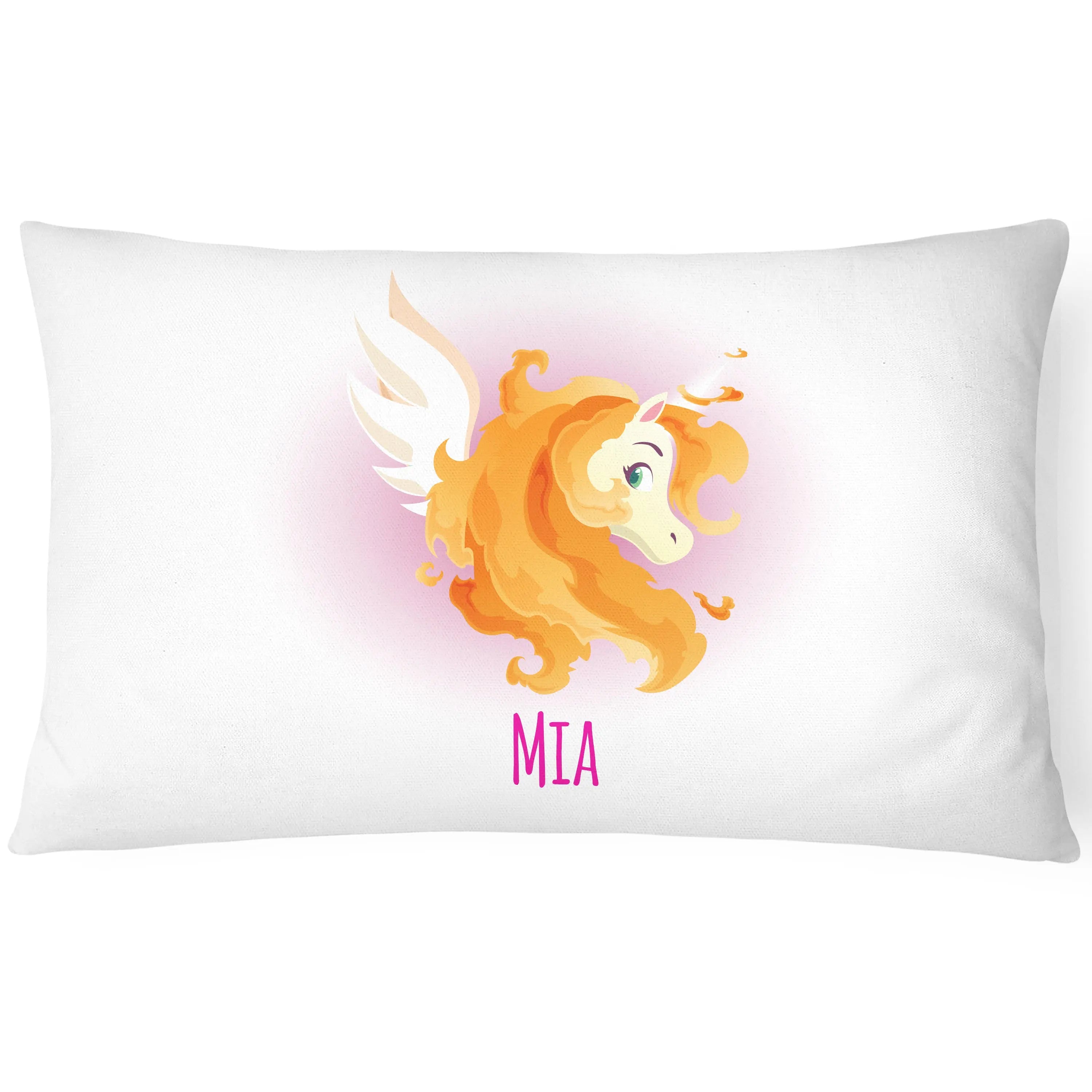Unicorn Pillowcase Personalise - Perfect Gift - Orange - CushionPop