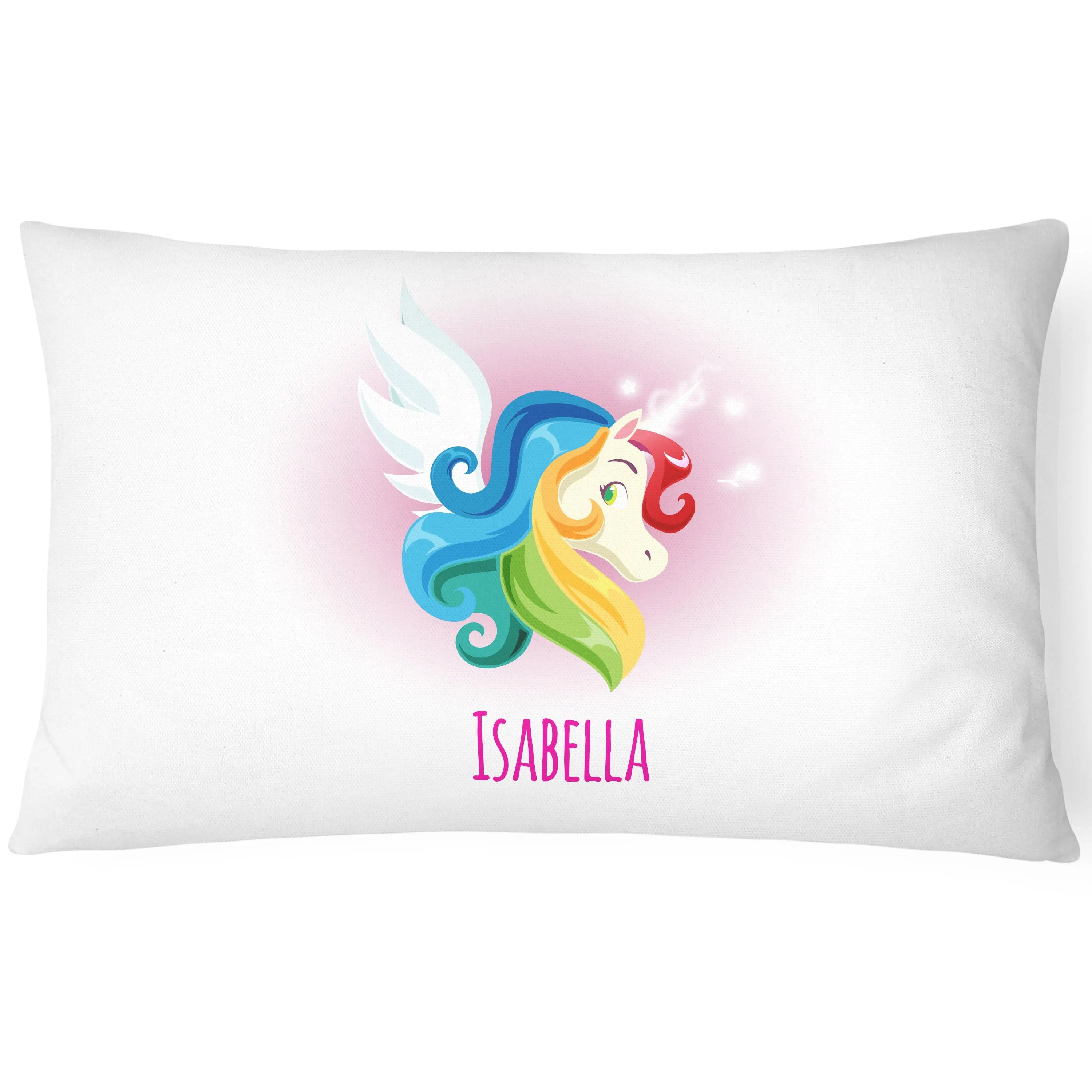 Unicorn Pillowcase Personalise - Perfect Gift -  Light Blue - CushionPop