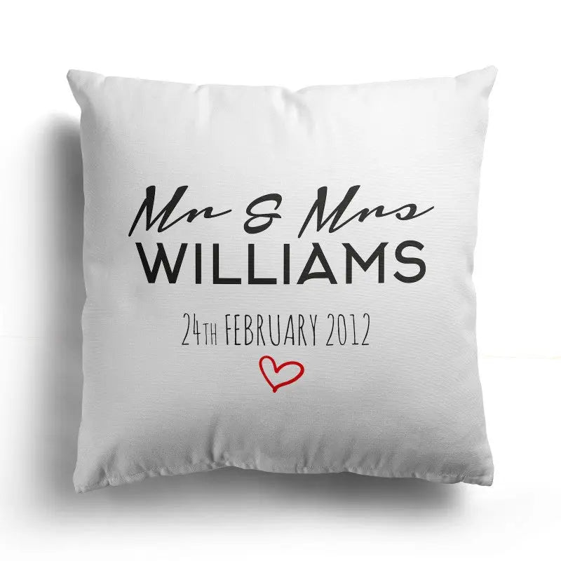 Personalised Custom Text  Design Cushion - Red Heart