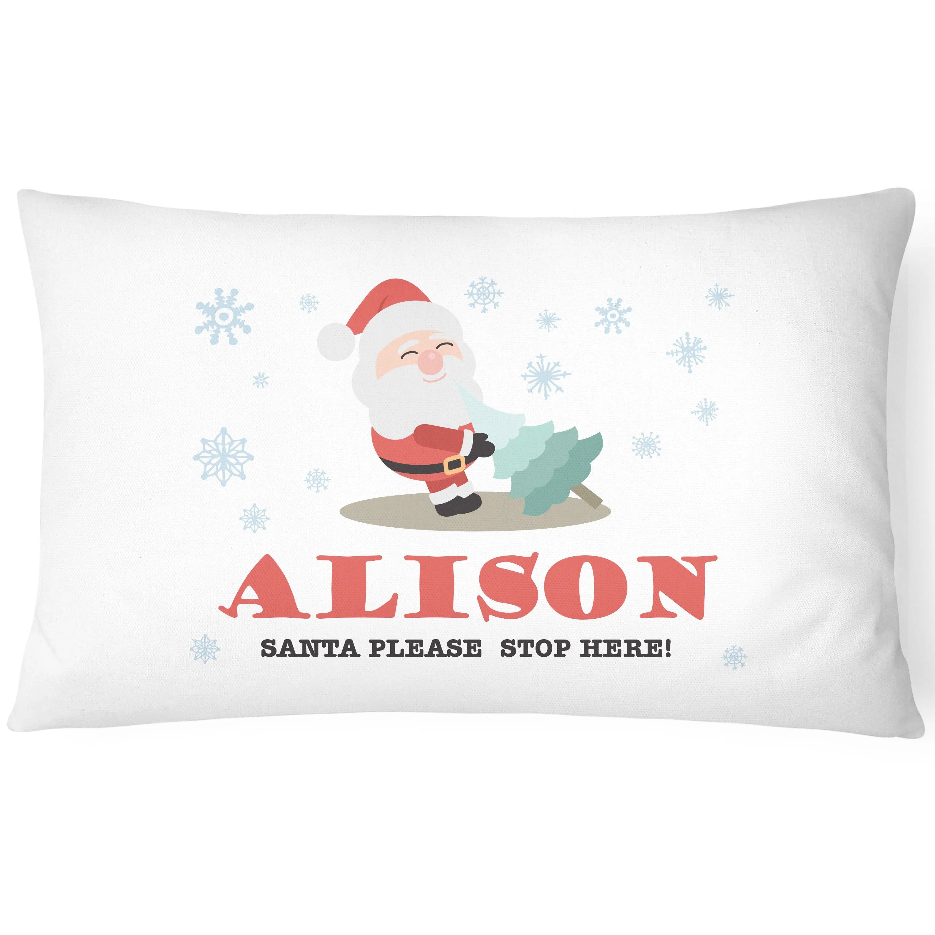 ChristmasPillowcase for Kids - Personalise With Any Name - Perfect Children's Gift - Santa - CushionPop