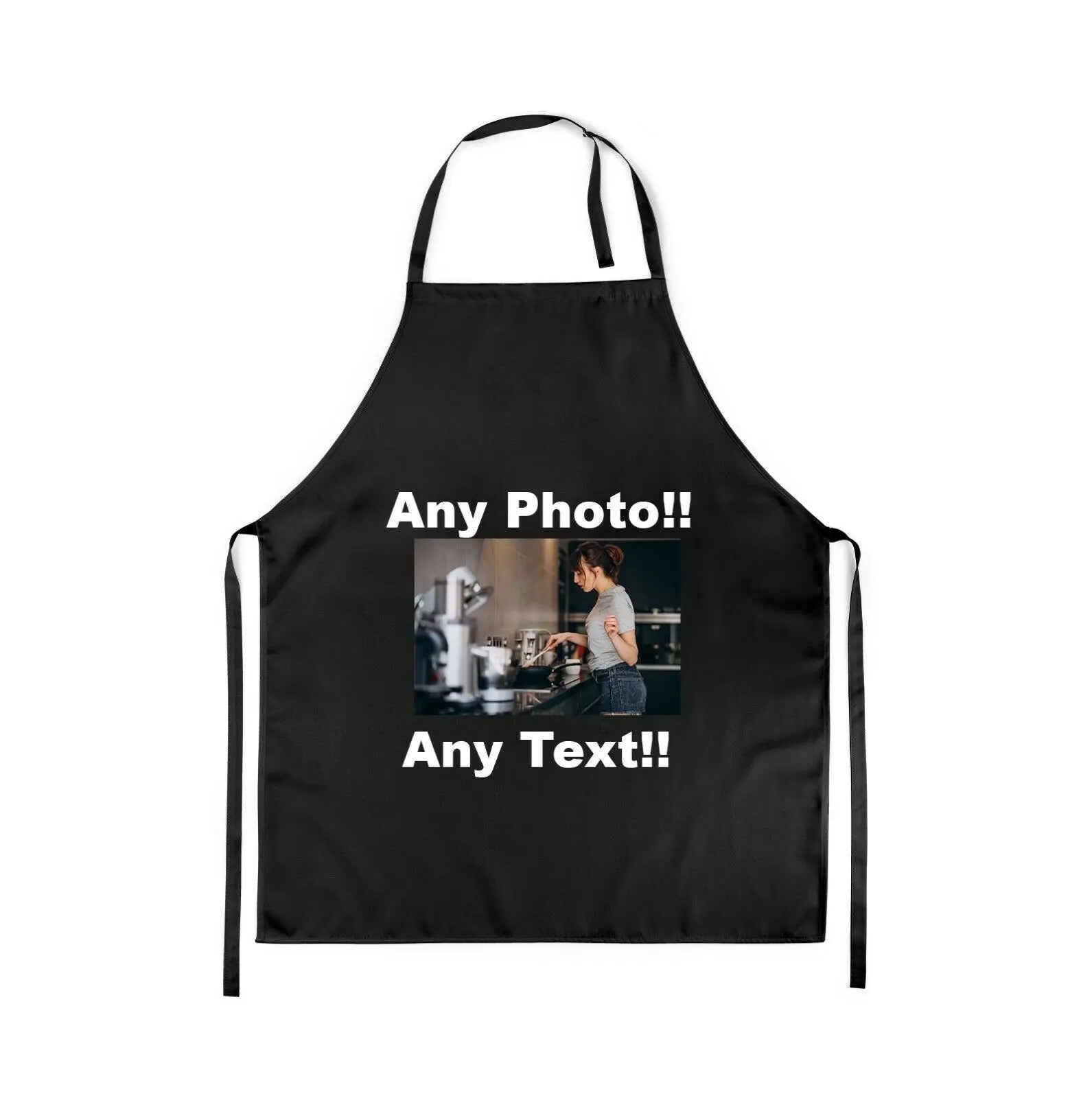 Personalised Apron Custom Printed Master Head Cooking Chef Logo Text Any Photo - CushionPop