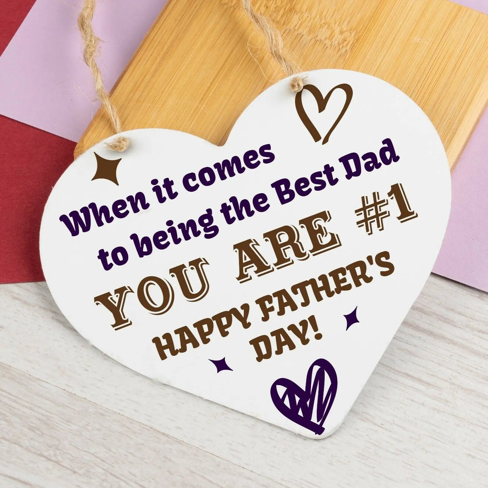 Fathers Day Gifts For Dad Daddy Father Wood Heart Thank You Daughter Son Gift