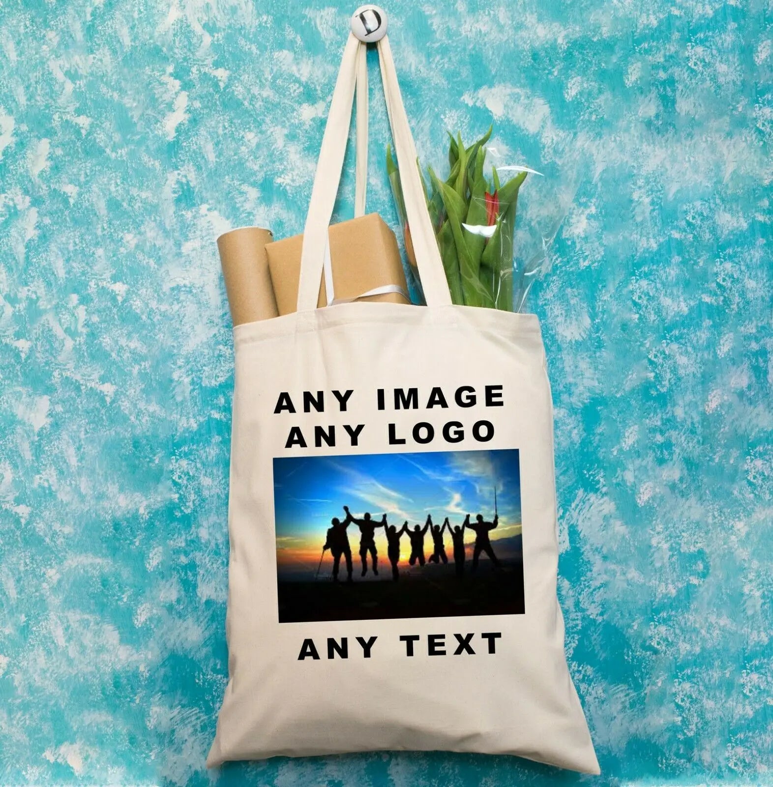 Personalised Tote Bag Printed With Text Photo Logo Birthday Business Hen Party - CushionPop