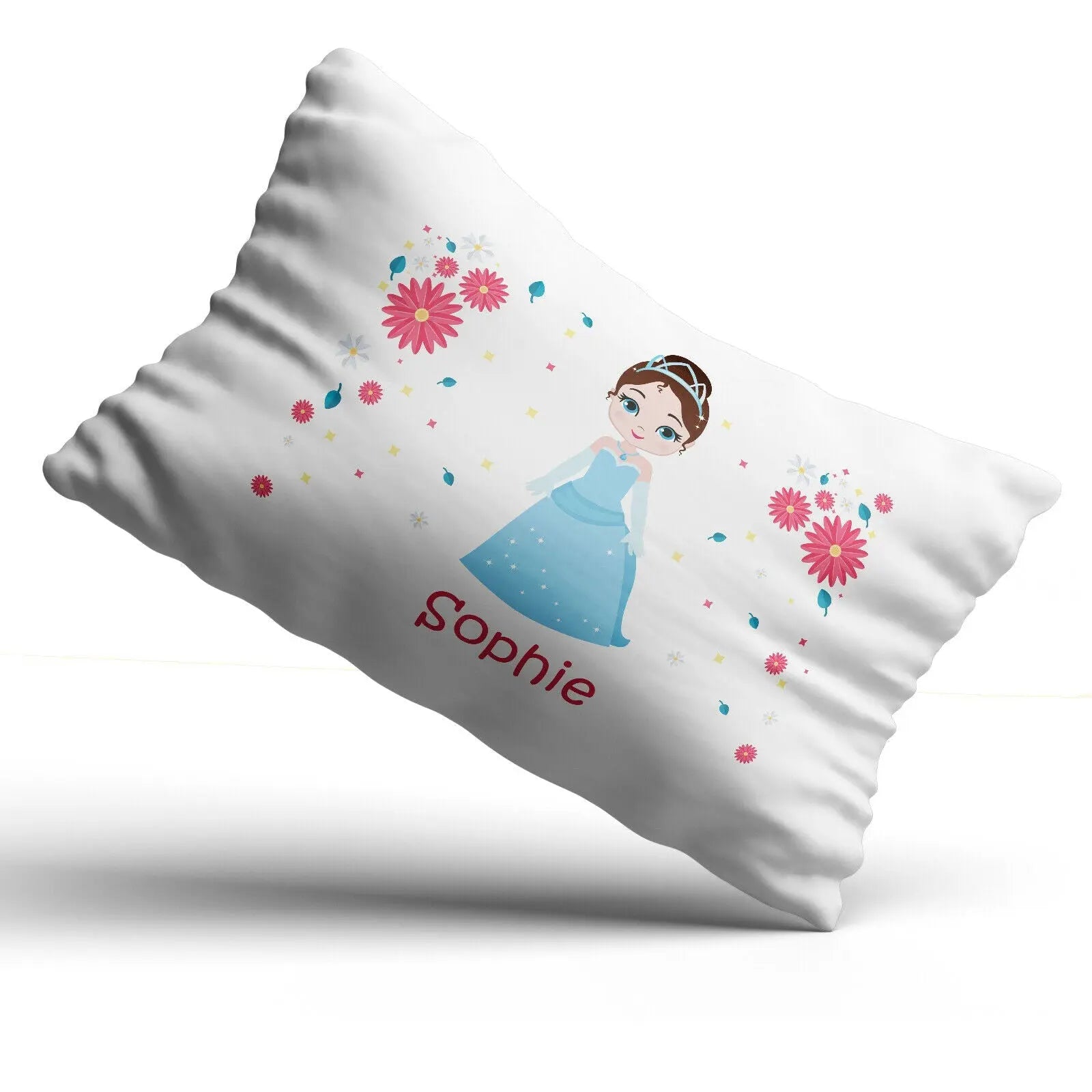 Personalised Princess Pillowcase Children Printed Gift Custom Print New - CushionPop
