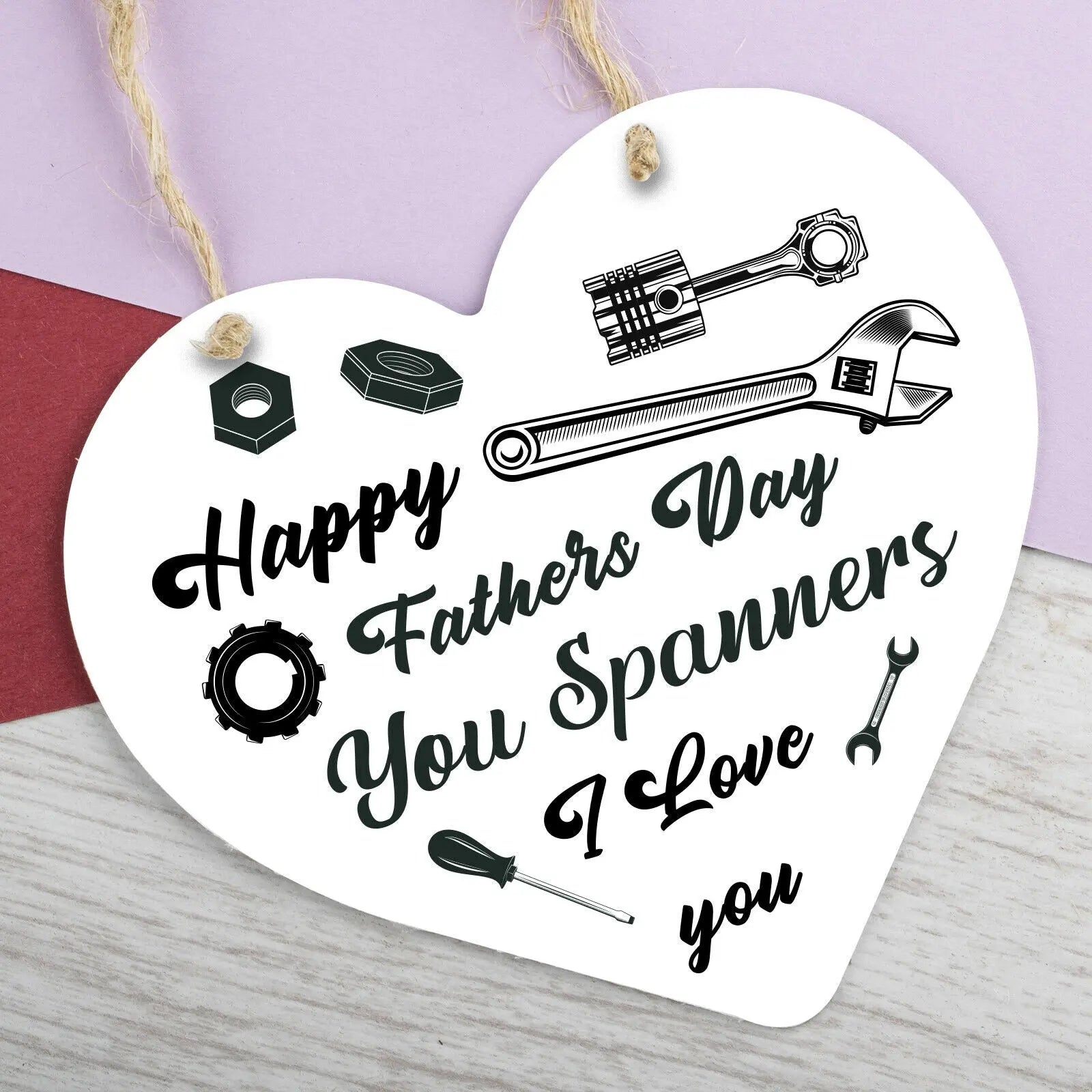 You Spanner Fathers Day Dad Daddy Shabby Chic Wooden Sign Plaque Funny Joke Gift
