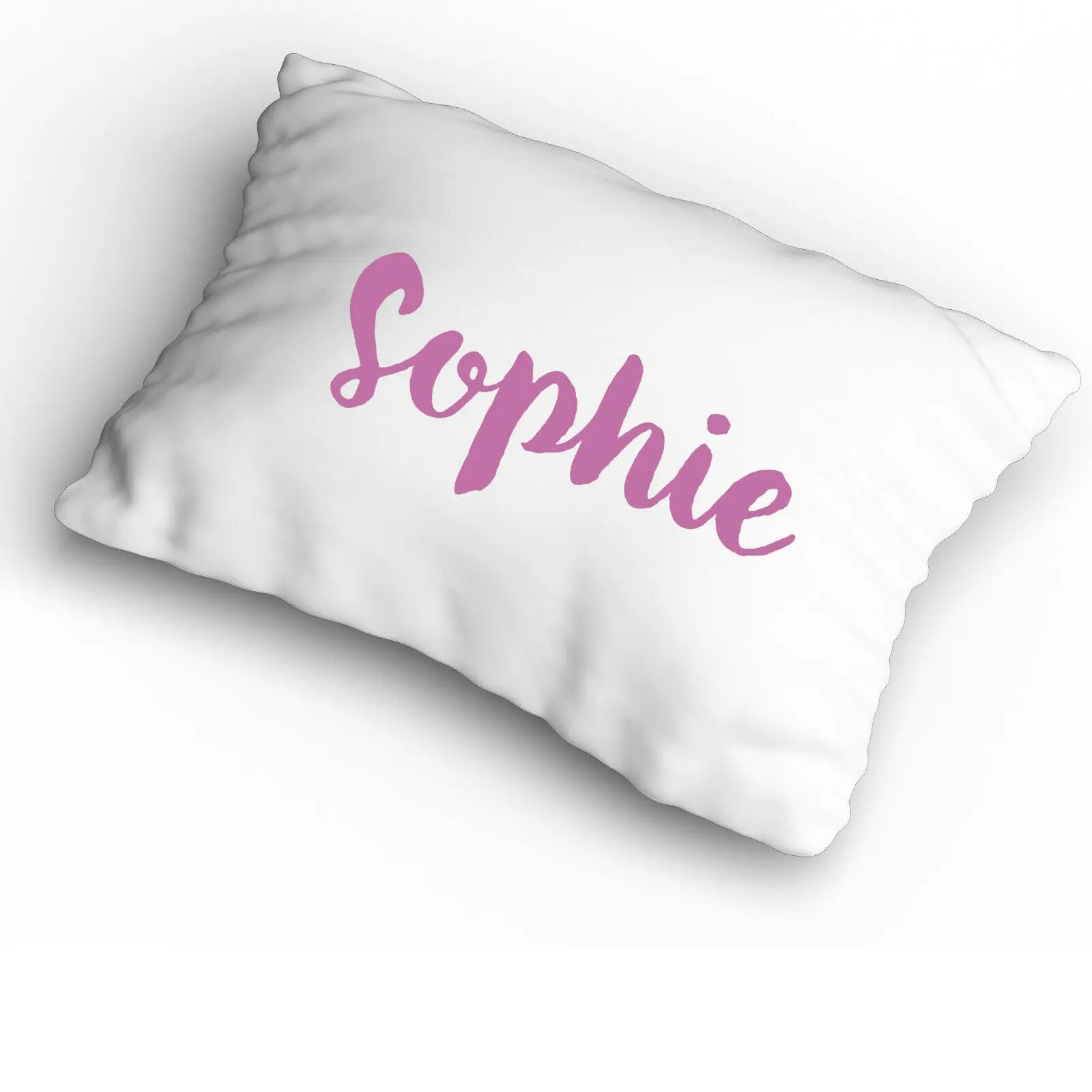Personalised Name Cover Pillowcase Custom Gift Initials Pillow Case - Pink Cursive - CushionPop