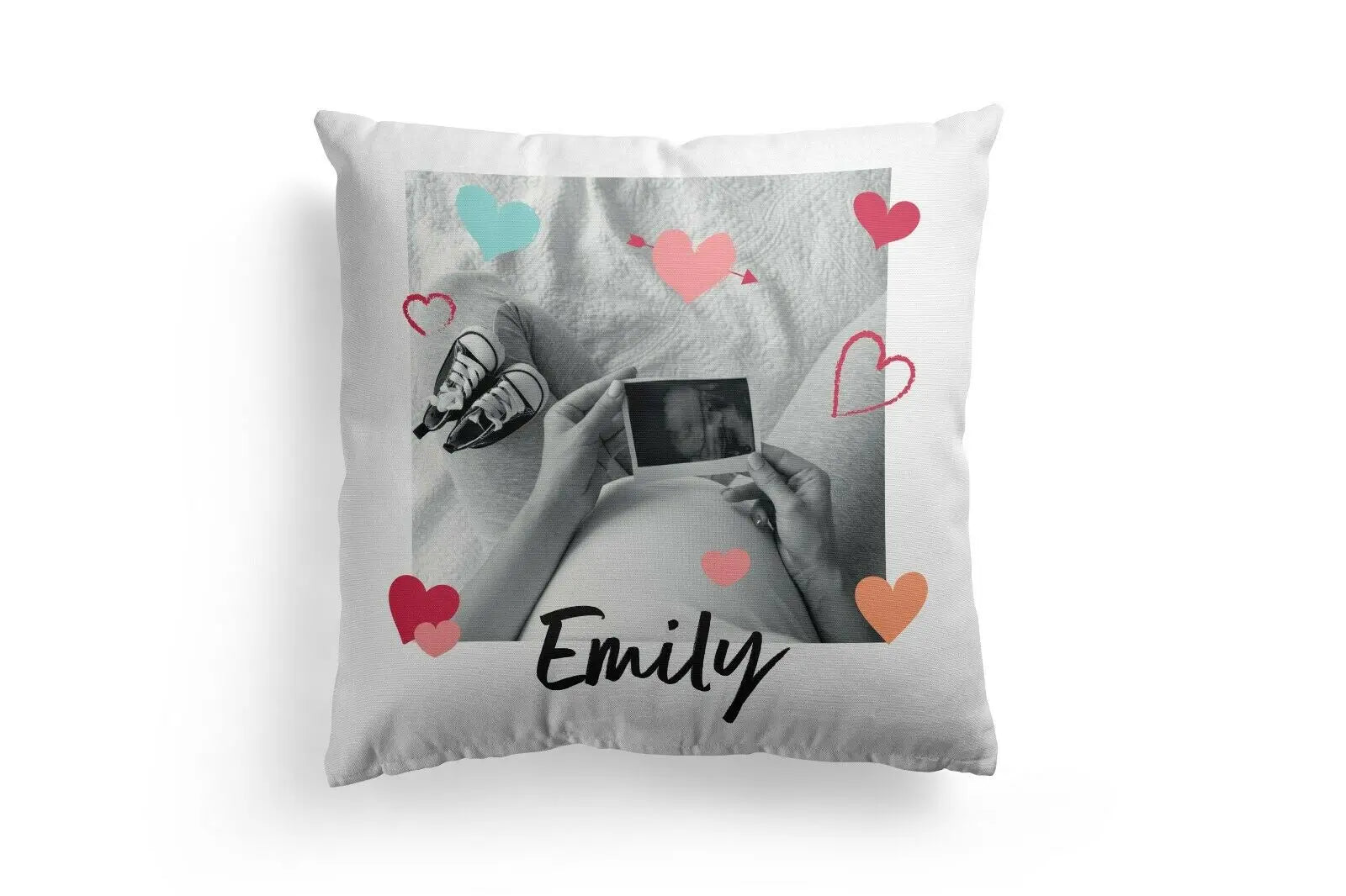Personalised Cushion 1 Image Perfect Gift Décor  - Bunch of Hearts - CushionPop