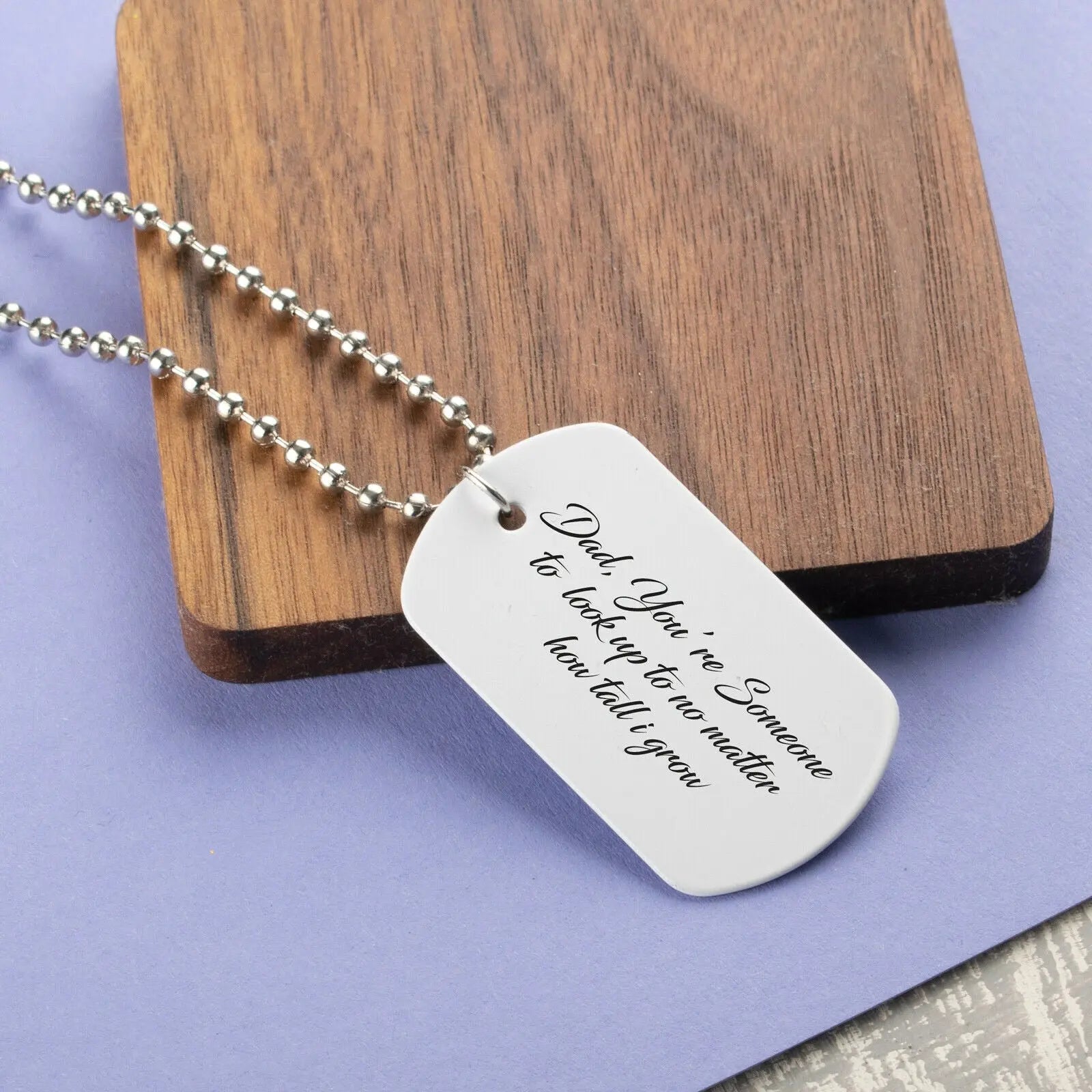 Personalised Mens Photo Dog Tag Military Army ID Necklace Husband Dad Gift