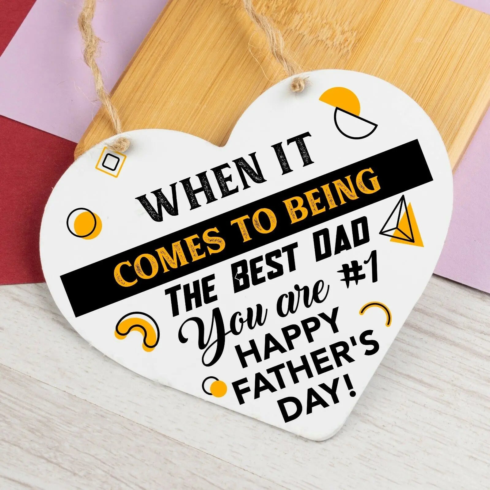 Fathers Day Gifts For Dad Daddy Father Wood Heart Thank You Daughter Son Gift